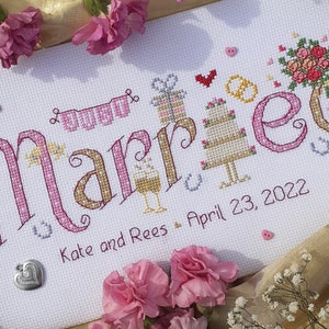 Just Married Wedding - デジタルダウンロード可能な PDF パターン