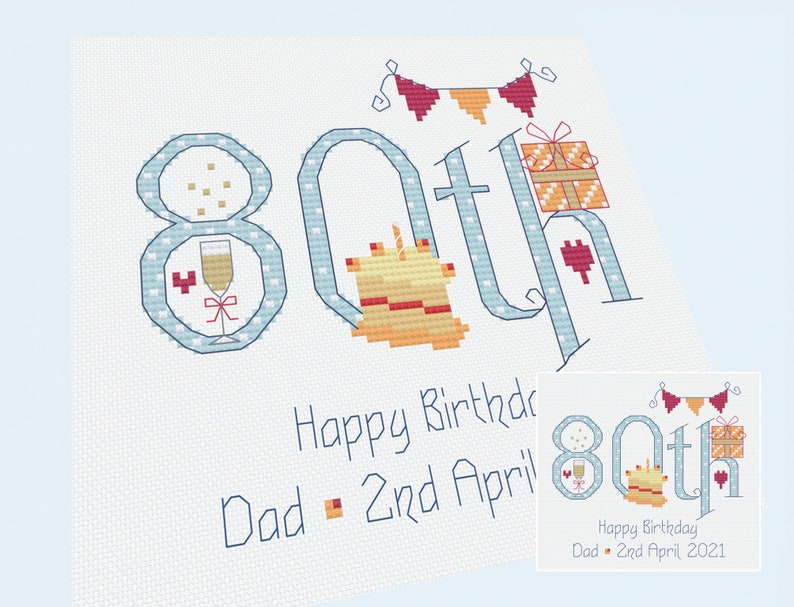 80th Birthday Numbers Male Customisable Cross Stitch Chart Etsy 80th-birthday-numbers-male-customisable-cross-stitch-chart-etsy