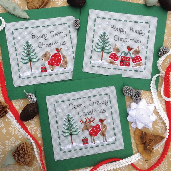 Woodland Friends Christmas Cards - Digital Format PDF Pattern