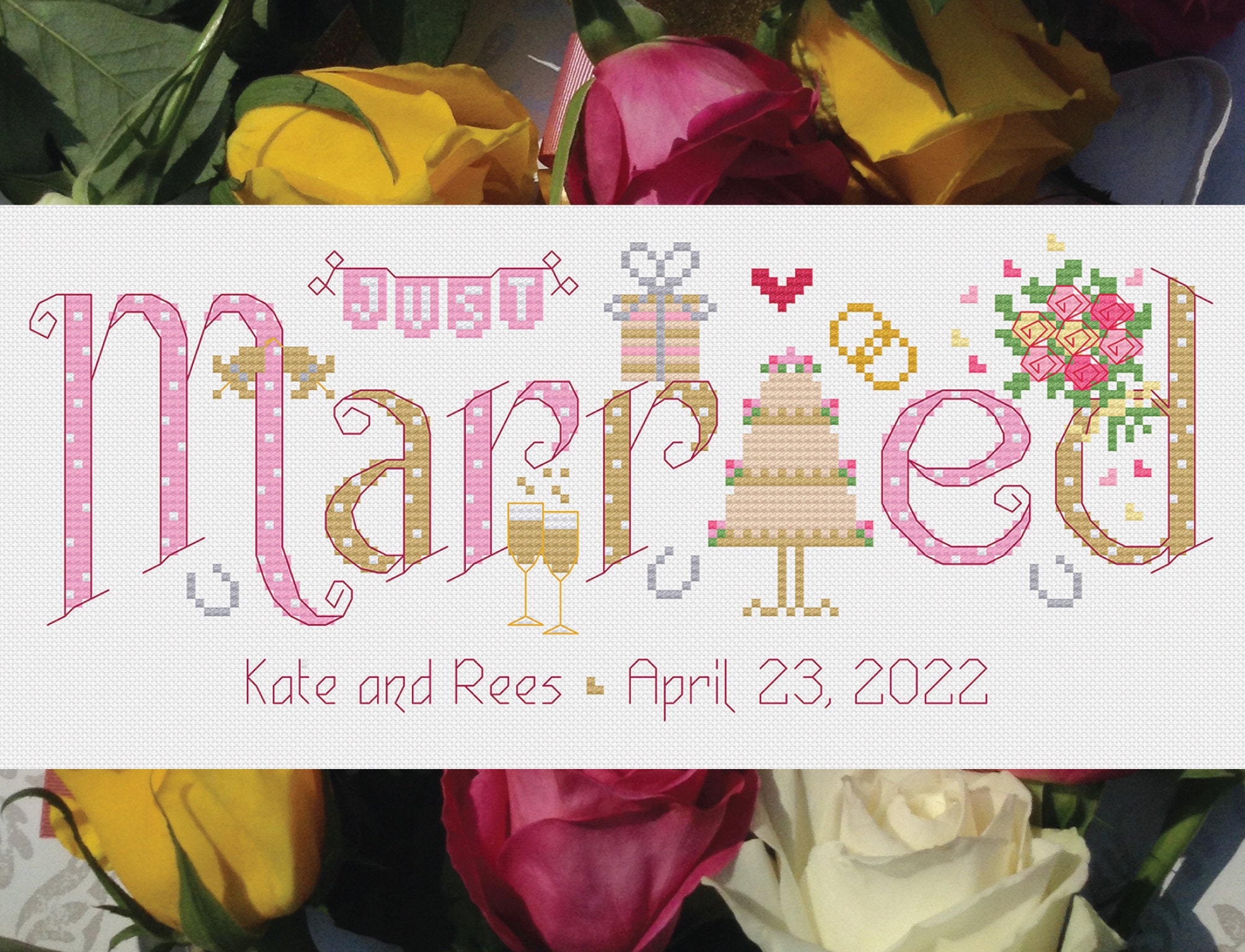 Just Married Wedding Digital Downloadable PDF Pattern - Etsy UK