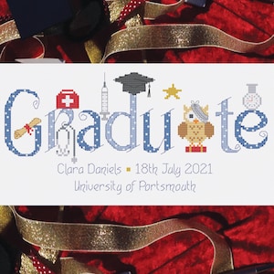 Medical GRADUATE - Customisable Cross Stitch Chart - Digital Format PDF Pattern