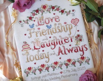 Today and Always Chart Kit Cross Stitch Anniversary Wedding Silver Ruby Pearl Golden Diamond