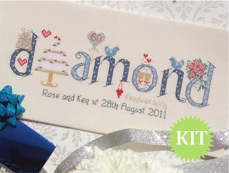 Mano nella mano Rose Matrimonio campionatore Punto Croce Kit