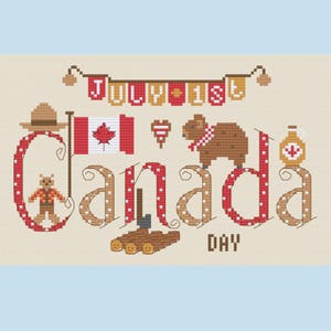 Canada Day Chart Kit Kreuzstich 1.Juli