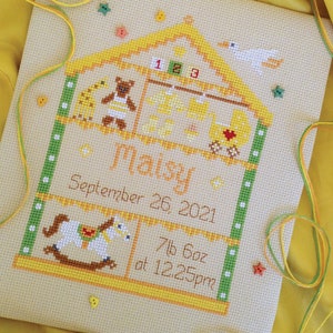 Little One Nursery Customisable Sampler Cross Stitch Chart - Digital PDF Format