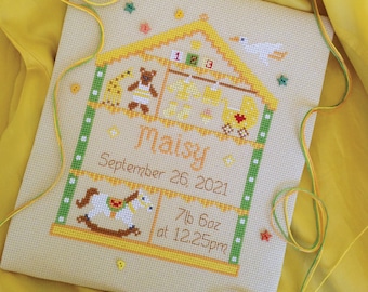 Little One Nursery Customisable Sampler Cross Stitch Chart - Digital PDF Format