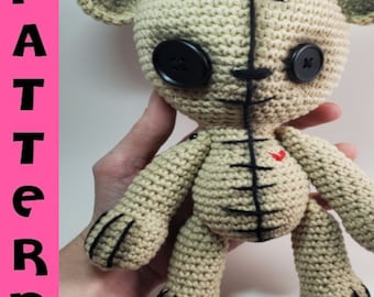 Crochet Voodoo Teddy Bear Amigurumi Pattern (Digital Download PDF)