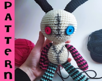 VooDoo Doll - Crochet Bunny - Crochet Pattern - Digital Download PDF