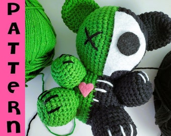 Crochet Pattern - Plush Bear Zombie Amigurumi - Skeleton Bear - Stuffed Animal - DIY Plush Pattern - Crochet Pattern - Digital Download PDF