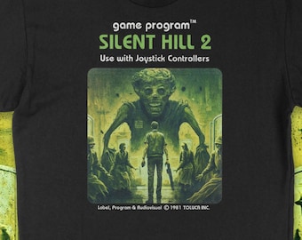 Silent Hill Tee - Camiseta estilo Atari - PT Silent Hills, Silent Hill 2, Pyramid Head, juego de terror, videojuegos