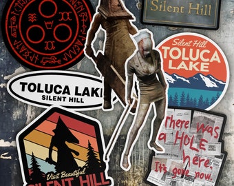 Silent Hill Sticker Pack - Waterproof, Restless Dreams, PT silent hills, silent hill 2, pyramid head, horror game stickers, video games