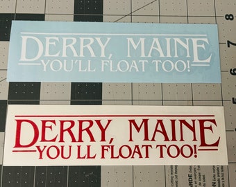 Derry, Maine Car Decal | Stephen King's IT derry maine red balloon car decal you'll float too
