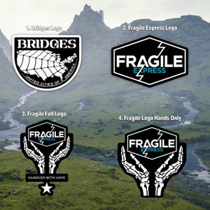Death Stranding Waterproof Sticker Set – Fragile Express & Bridges Logos – Gaming Sticker for Laptops, Cars, Consoles, and More