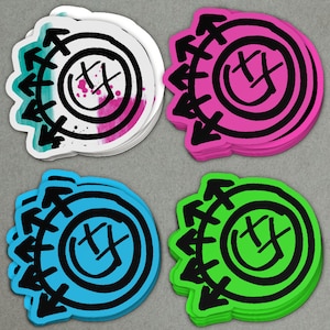 blink 182 Laptop Stickers | One More Time, crappy punk rock, blink decals, new album smiley, self-titled, untitled