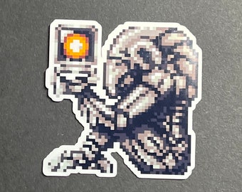 Calcomanías Super Metroid Torizo, calcomanías y pegatinas de videojuegos, casco samus aran, morph ball, pegatinas metroid, metroid boss