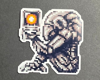 Super Metroid Torizo Decals, video game decals and stickers, samus aran helmet, morph ball, metroid stickers, metroid boss