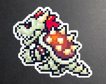 Mario Bros. Bony Bowser Waterproof Sticker Super Mario Brothers decals video games vintage gaming