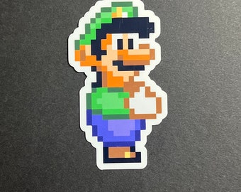 Super Mario Bros. Luigi Waterproof Sticker Super Mario Brothers decals video games vintage gaming