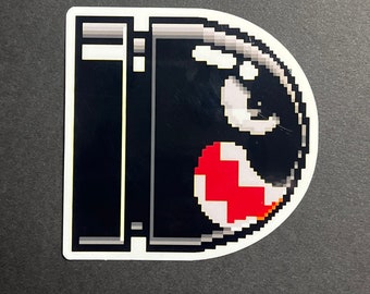 Mario Bros. Bullet Bill Waterproof Sticker Super Mario Brothers decals video games vintage gaming