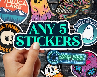 Any 5 Stickers, Sticker Bundles, Stickers for Laptops, Water Bottles and Tumblers, Sticker Custom pack, Choose your Own Sticker Bundle