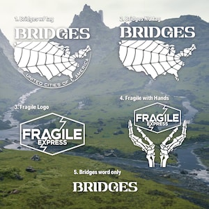 Death Stranding Vinyl Decal Set – Fragile Express & Bridges Logos – Gaming Sticker for Laptops, Cars, Consoles, and More