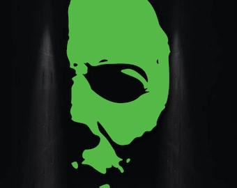 Calcomanía para auto con máscara de Michael Myers / Calcomanías de Halloween para calcomanías de ventanas de autos, máscara de Halloween, máscara de Michael Myers
