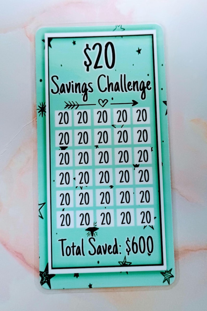 Défi d'économies de 5 l 10 l 20 laminé | Intercalaires A6 Budget 20 dollar challenge