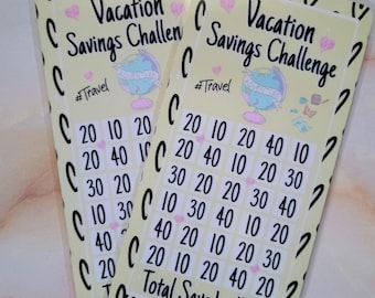 Vacation | Savings Challenge | Budget Binder | Cash Stuffing | A6 | Laminated | Low-income