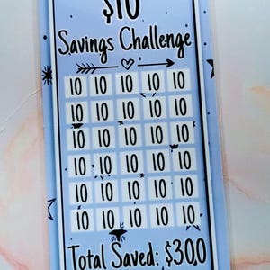 Défi d'économies de 5 l 10 l 20 laminé | Intercalaires A6 Budget 10 dollar challenge