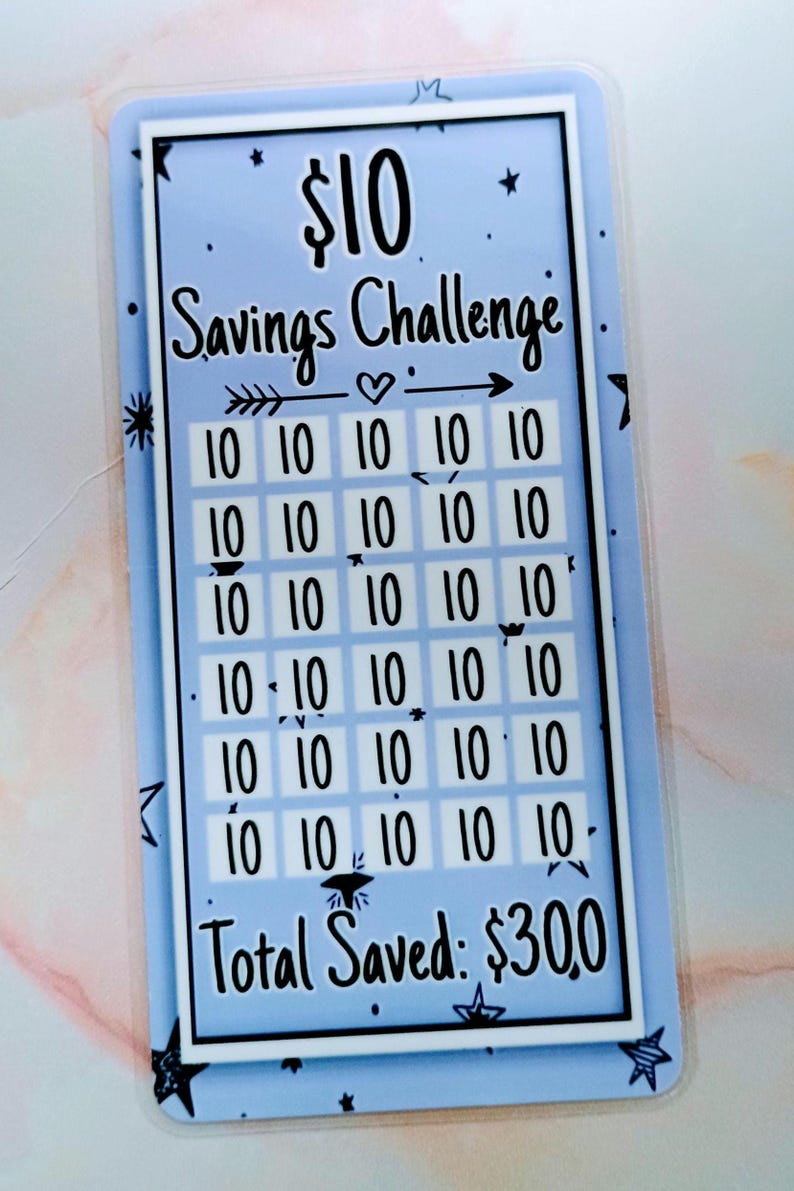 Défi d'économies de 5 l 10 l 20 laminé | Intercalaires A6 Budget 10 dollar challenge