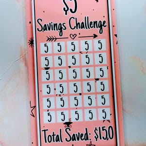 Défi d'économies de 5 l 10 l 20 laminé | Intercalaires A6 Budget 5 dollar challenge