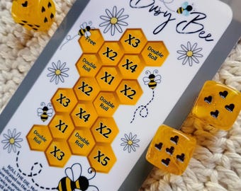 The Busy Bee | Savings Challenge | Dice | Budget Binder | Cash Stuffing | A6 | Laminated | Low-income | Game | Honeycomb
