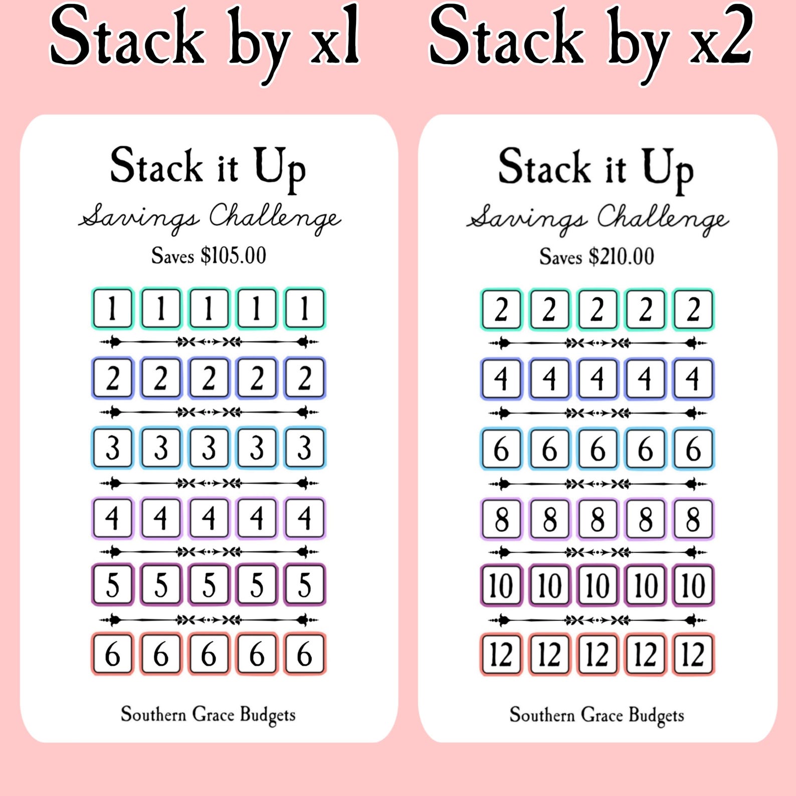 Stack It up | Multiply |savings Challenge | Budget Binder | Cash ...