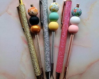 2pc Glitter Pen Set | Scratch off tool | Roll the Dice| Budget Binder | Planner | Cute | Gold | Rose Gold | Savings | Journal  | Pink |