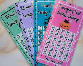 Everyday Savings Challenge | Emergency Fund | Home and Kitchen | Vehicle Repair | A6 Binder | Pink | Cash Stuffing | Planner | Envelopes