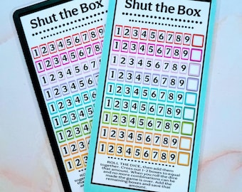 Shut The Box | Savings Challenge | Dice | Budget Binder | Cash Stuffing | A6 | Laminated | Low-income | Game | Rainbow