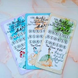 Princess Savings Challenge Insert: Laminated Cash Stuffing for A6 Binder