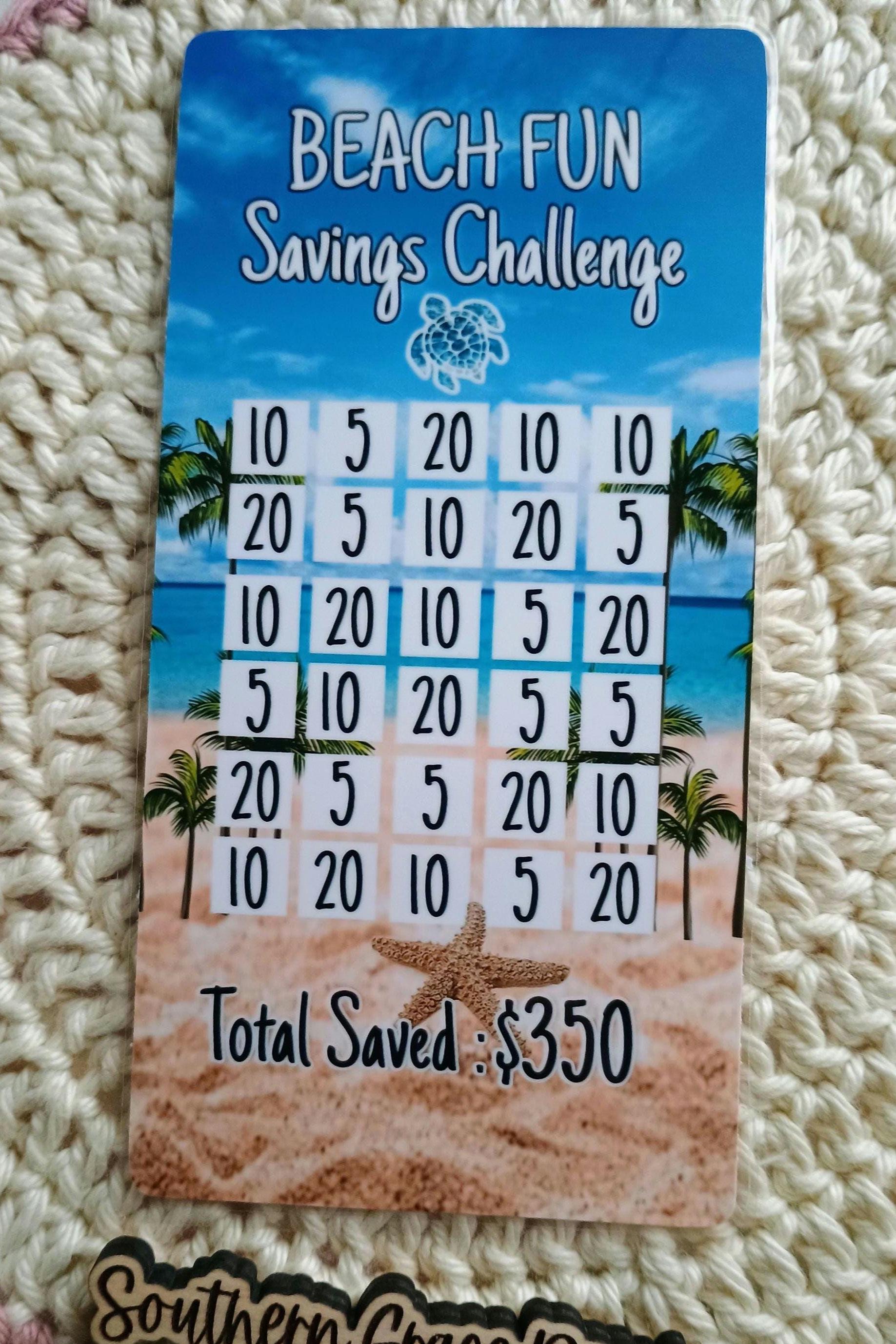 Beach Fun | Vacation | Savings Challenge | Budget Binder | Cash Stuffing | A6 | Laminated | Low-income | Insert