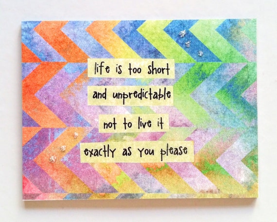 Quote Magnet Life Is Too Short And Unpredictable Not Etsy