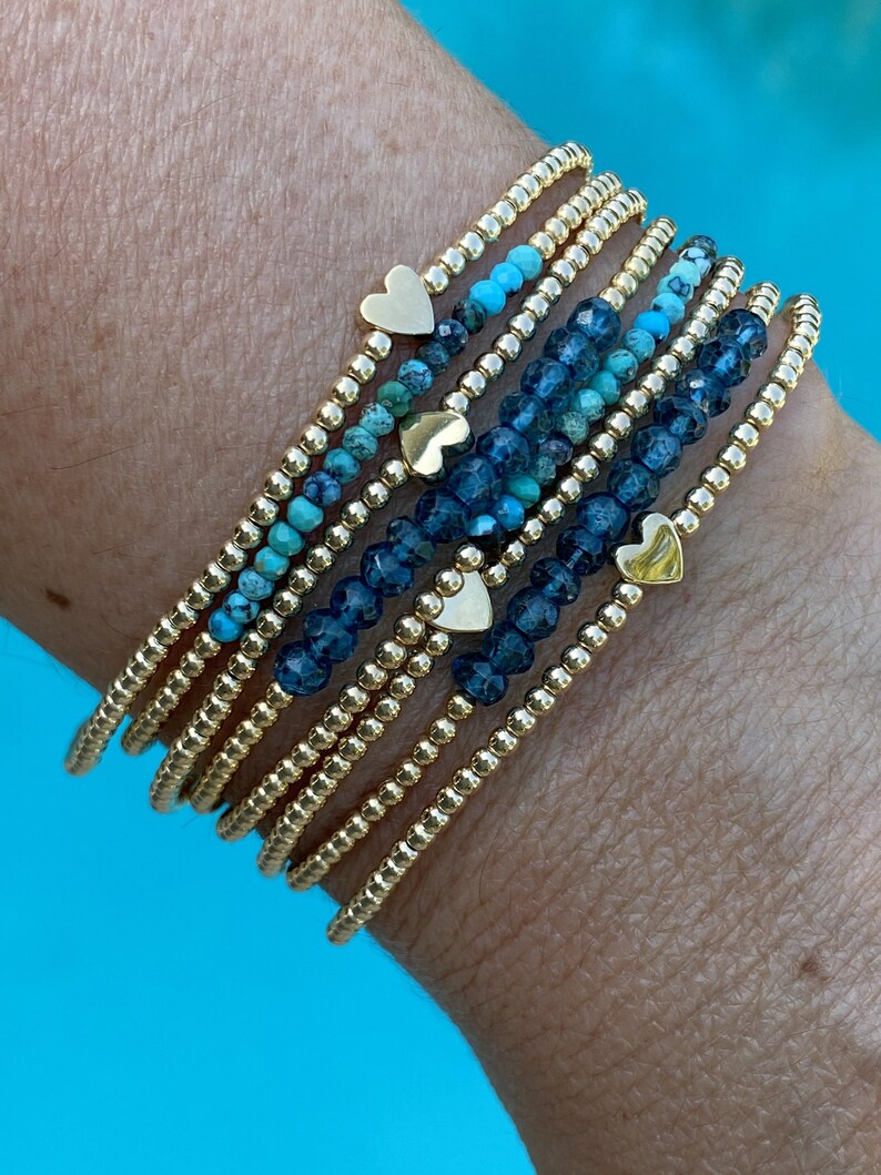 Karen Lazar 2 Mm Yellow Gold Filled Bead Flex Bracelet With Etsy