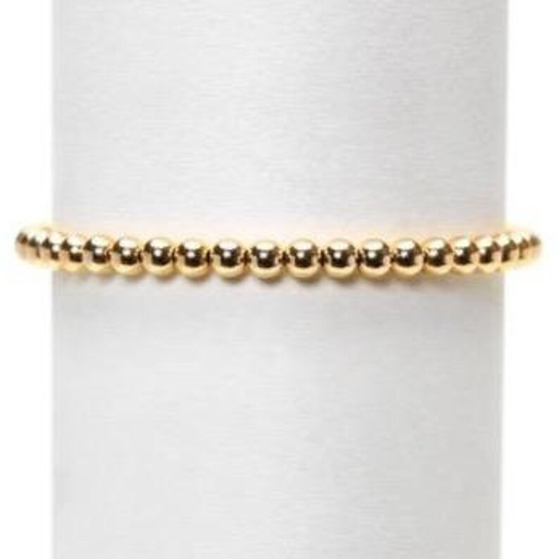 Karen Lazar 4 mm Yellow Gold Filled Bead Flex Bracelet Etsy