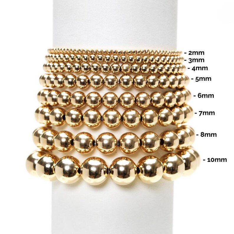 Karen Lazar 2 mm Yellow Gold Filled Bead Flex Bracelet with Etsy