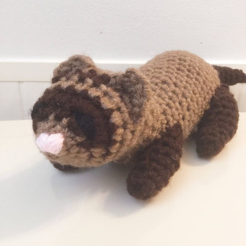 Crochet Brown Ferret Plush Amigurumi Stuffed Animal Doll | Etsy