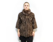 Real Karakul Fur Jacket,Brown jacket,Fur Astrakhan,Fur Jacket,Swakara Fur,Swakara Jacket,Plus size jacket, Persian Lambskin Jacket F310
