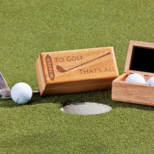 Birthday Gift: Personalized Golf Ball Box "To Golf - That's All", Custom Engraved Golfball Display Box, Golf Trophy, Golf Award