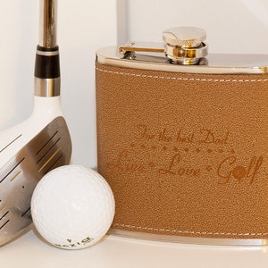 Personalized Golf Flask for Fathers Day, Golf Flask Gift for Best Dad, Husband, Golf Tournament, Golf Player Gift for Birthday, Christmas