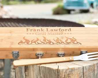 Personalized Bamboo BBQ Gift Set, Grilling Tool Set, Engraved Barbeque box, Father’s Day, Chefs Gift, Grill, Corporate, Wedding, Birthday