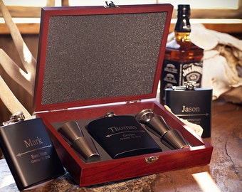 Groomsmen Gift Flask Set, Personalized Flask, Groomsmen Gifts, Best Man Gift, Wedding Gift, Hip Flask, Flask, Personalized, Groomsmen