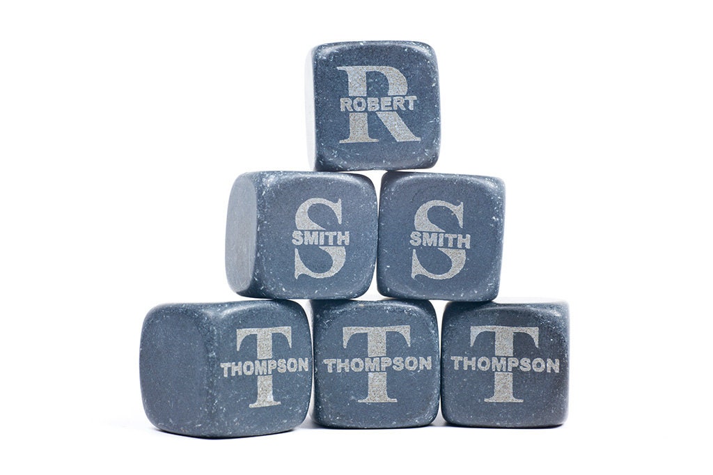 Personalized Whiskey Stones, Custom Engraved Scotch Drink Stones Gift…