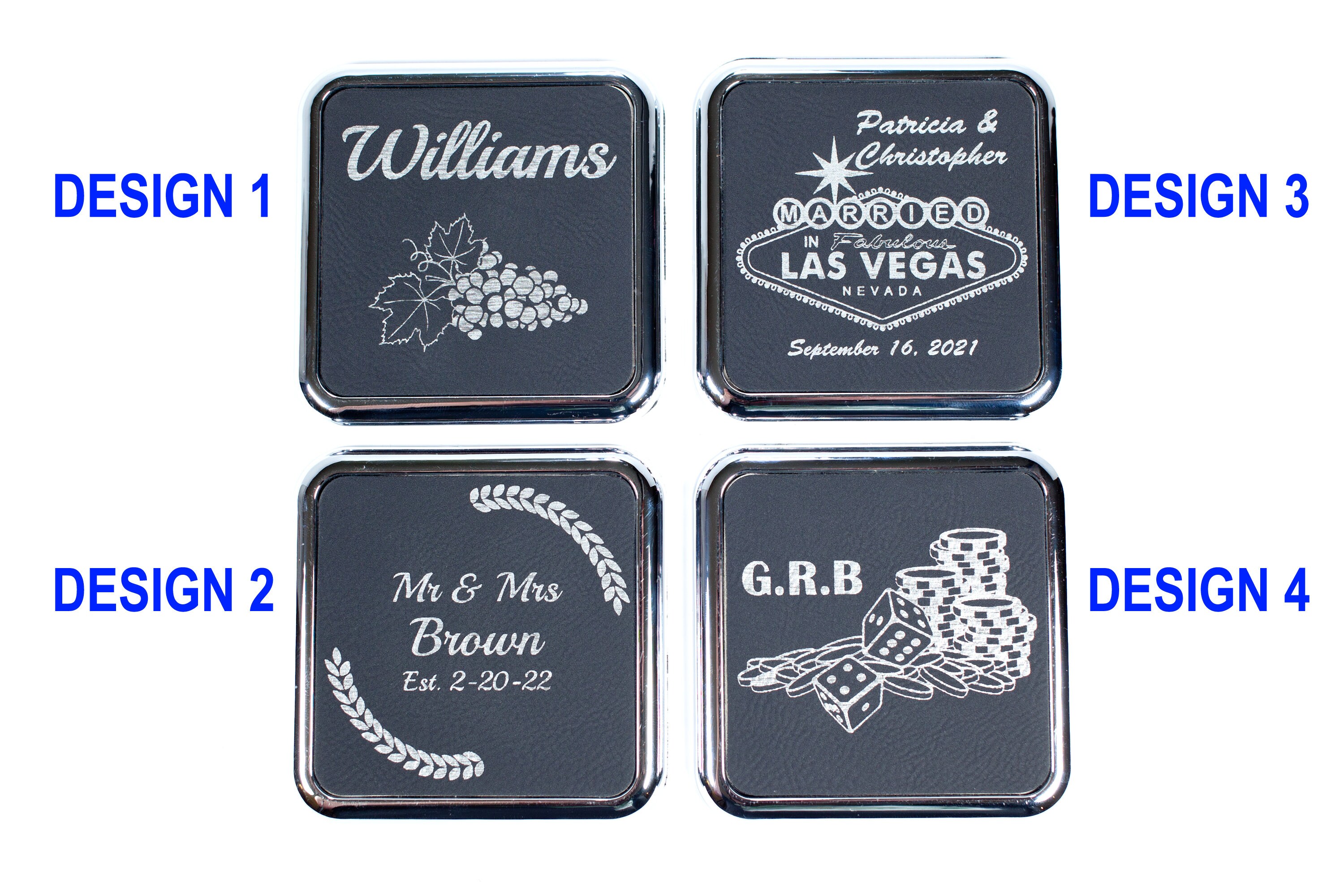 Personalized Drink Coasters Set of 4 Coasters Holder Etsy